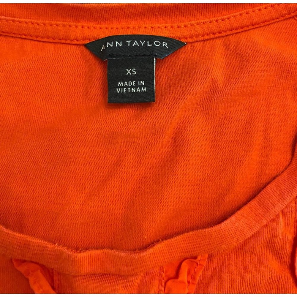 Ann Taylor Bright Red Ruffle Front Tank Top XS - Picture 6 of 9
